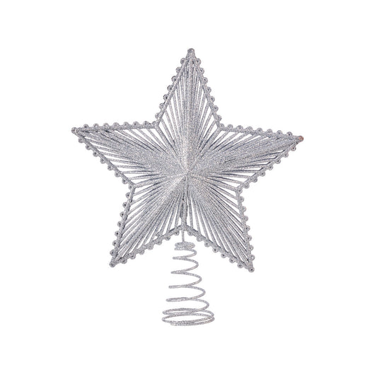 Christmas Tree Topper Wire Star Silver