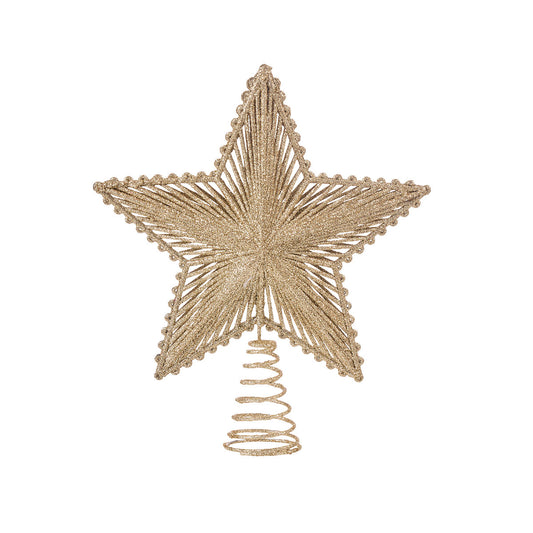 Christmas Tree Topper Wire Star Gold