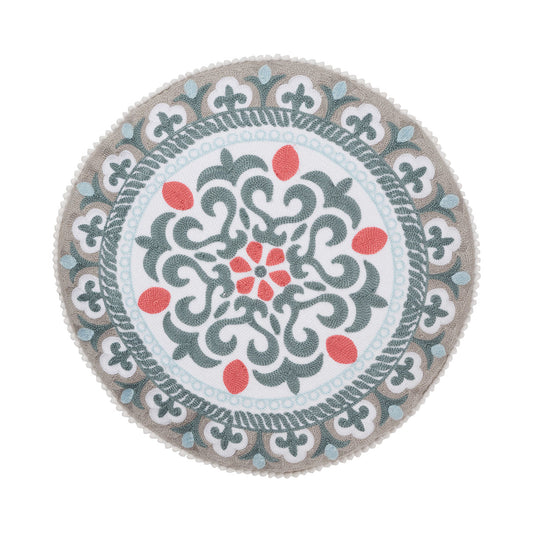 Round Embroidered Cushion Assorted