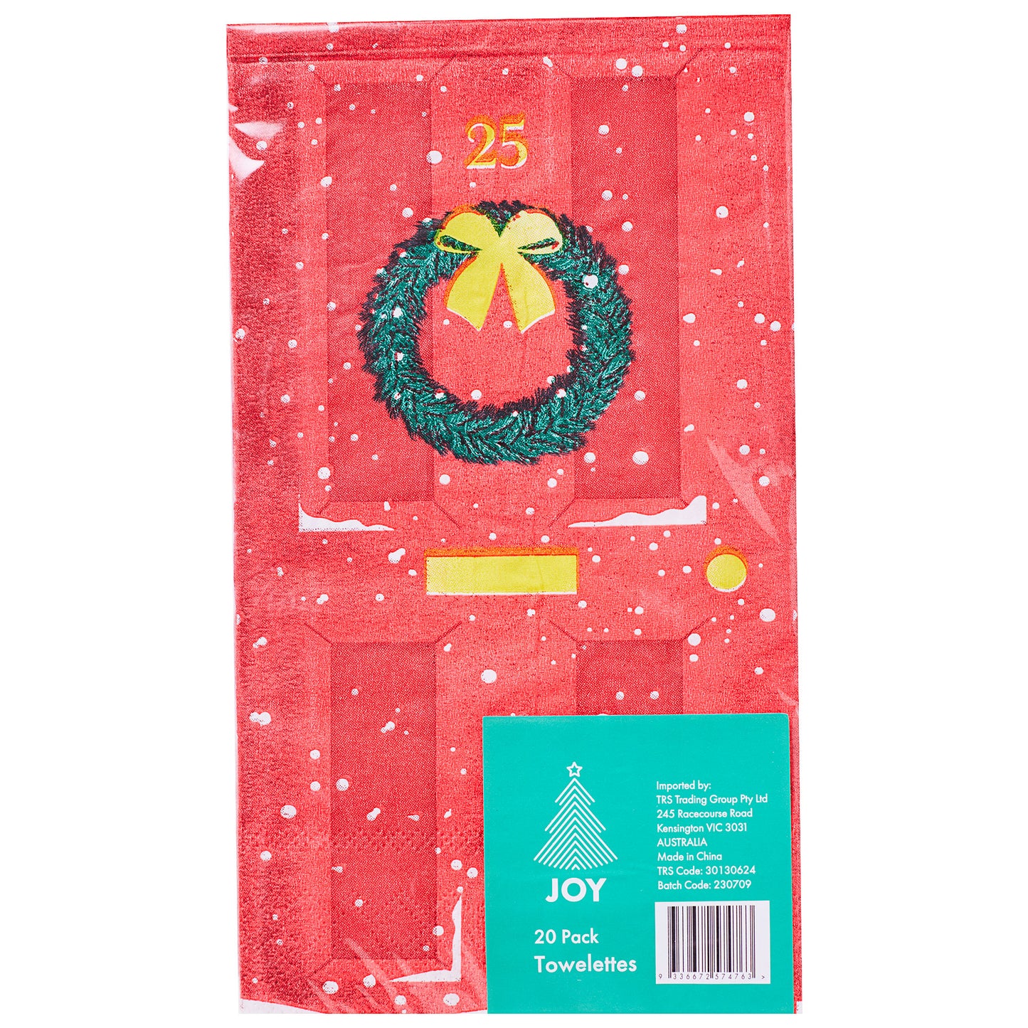 Christmas Design Towelettes 20pk Assorted