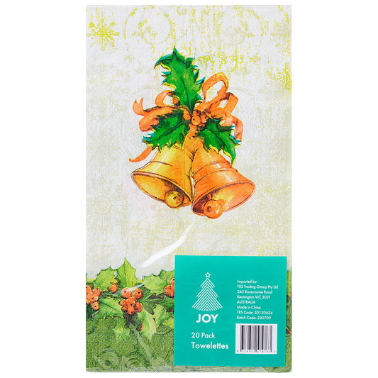Christmas Design Towelettes 20pk Assorted