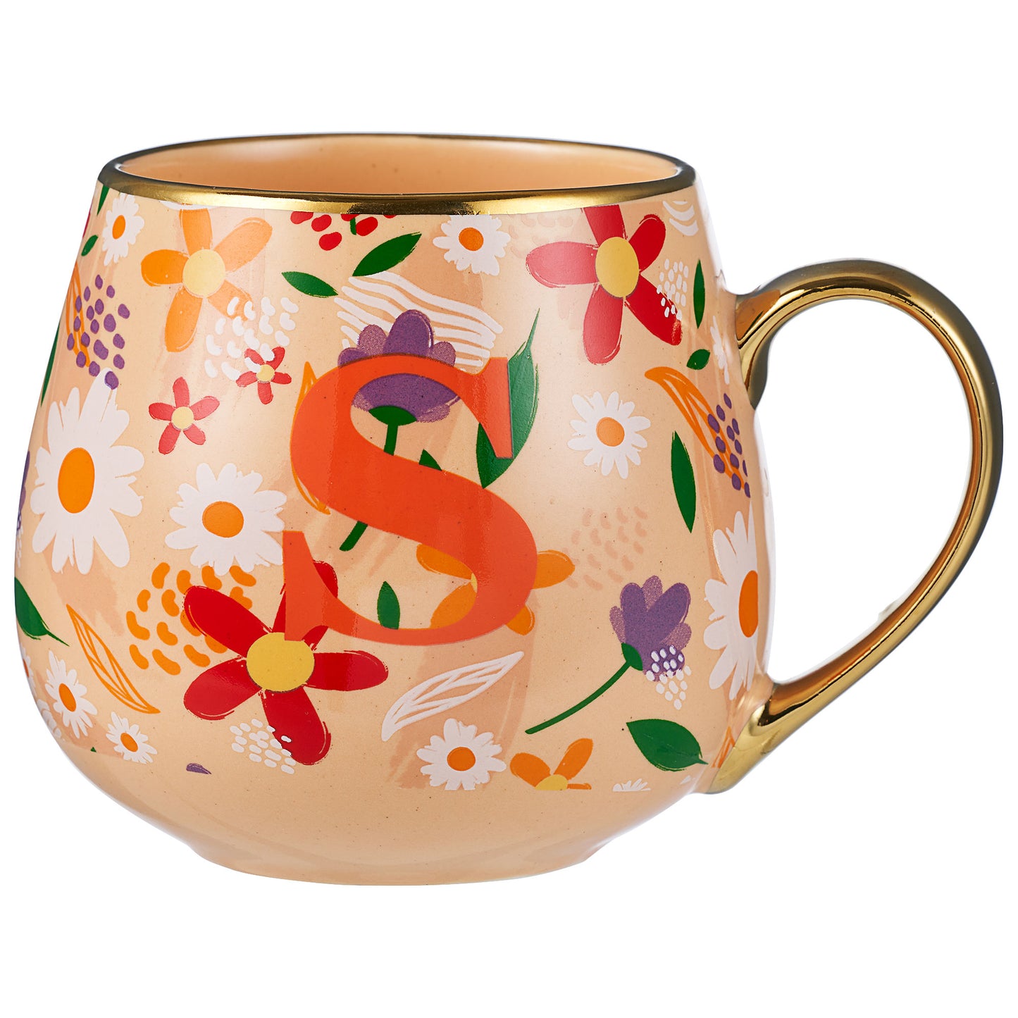 Floral Letter S Mug 400mL