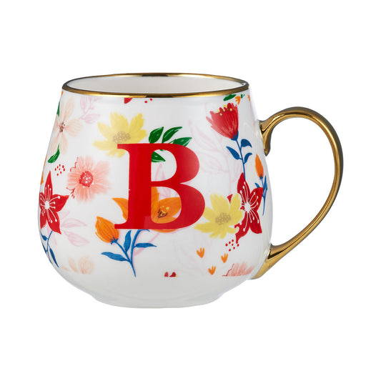 Floral Letter B Mug 400mL