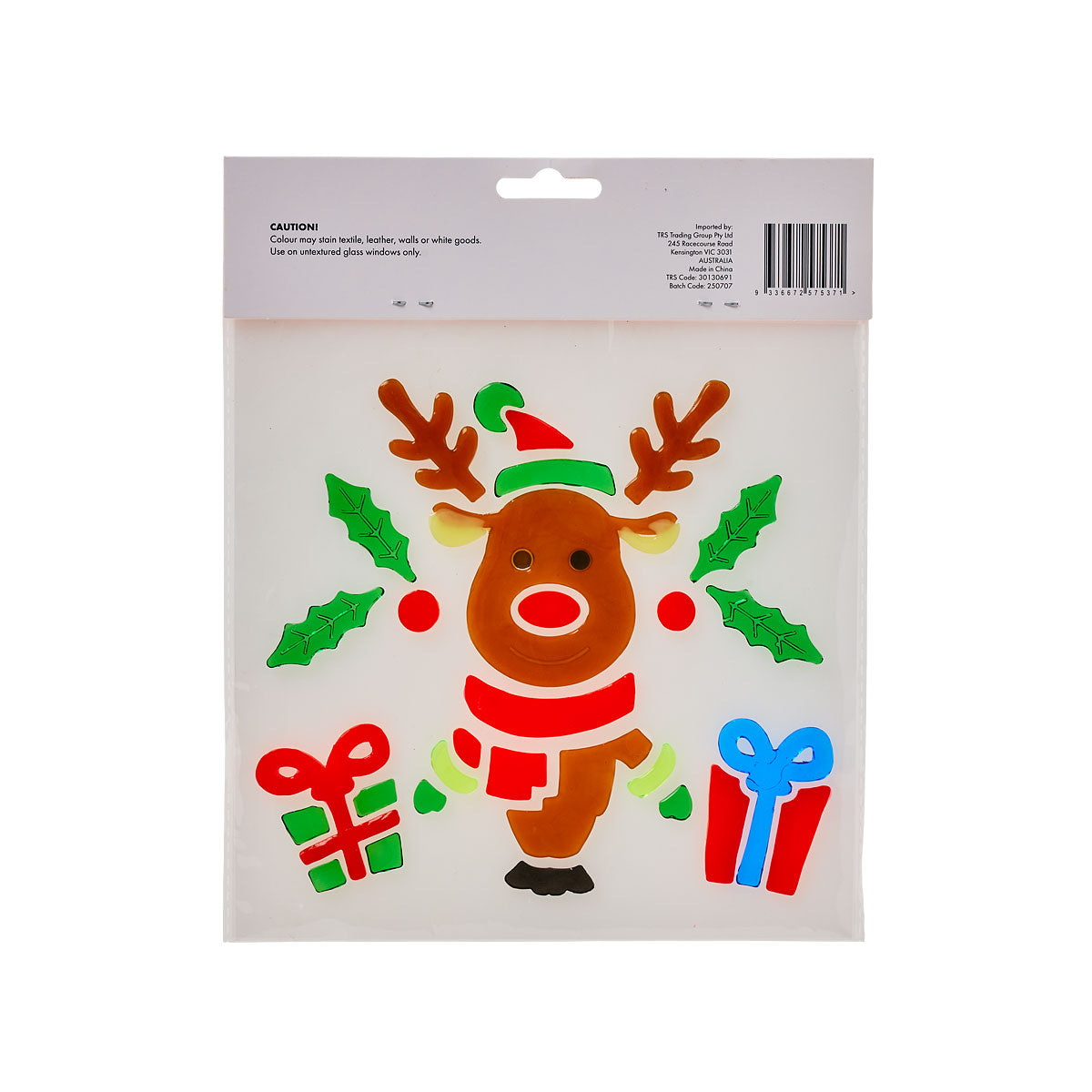 Christmas Gel Window Clings Square Assorted