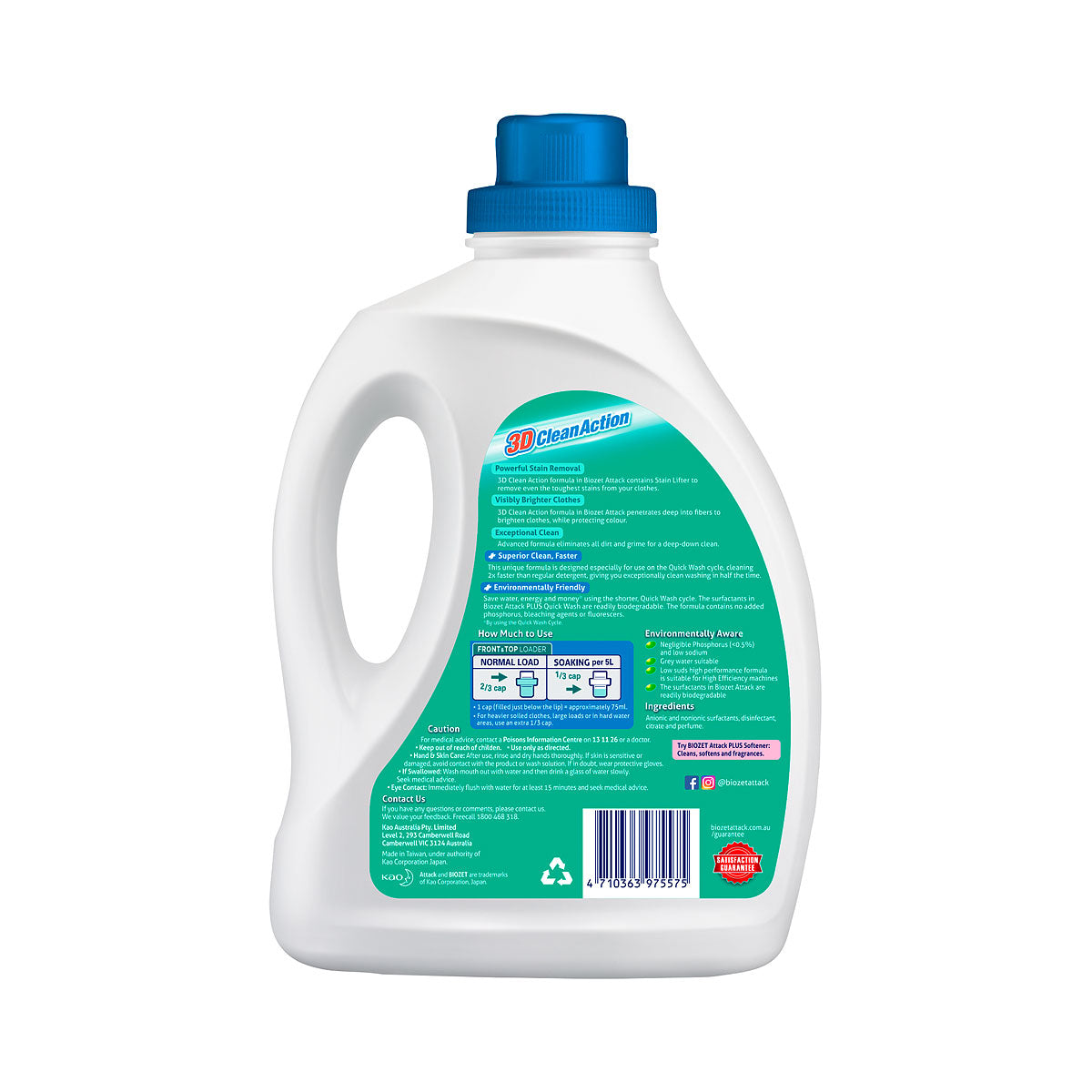 Biozet Attack Laundry Liquid Quick Wash 2L