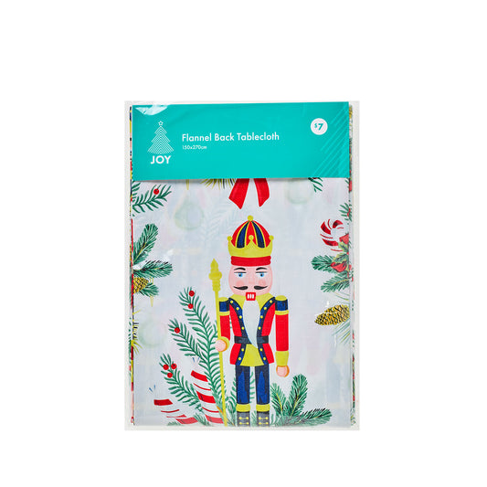 Christmas Rectangular Fabric Tablecloth Brights 150 x 270cm