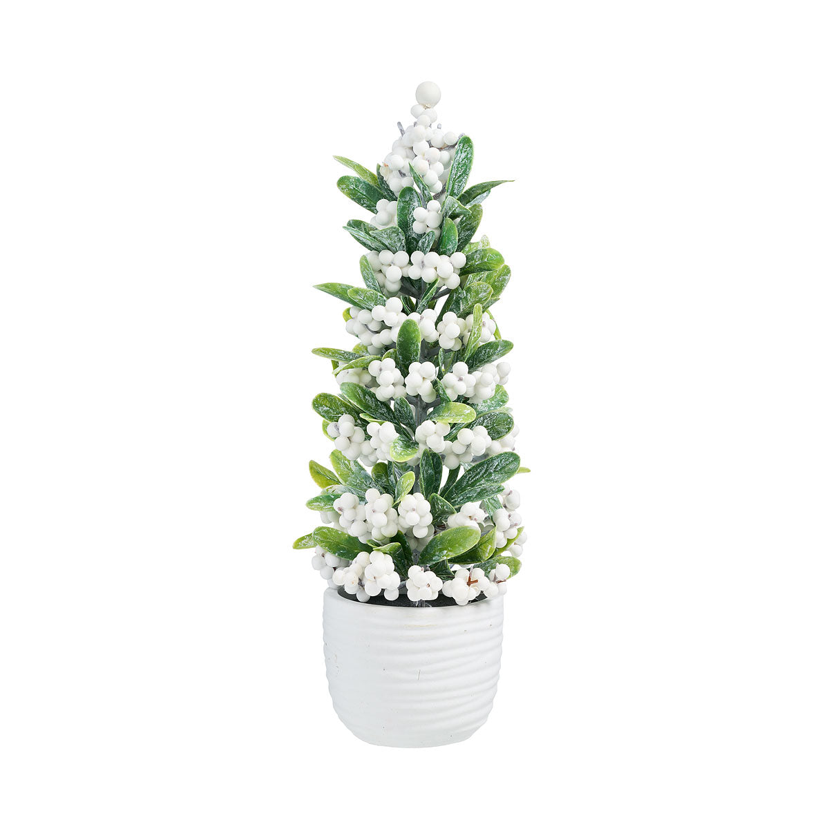 Christmas Potted Faux Berry Tree Red/White