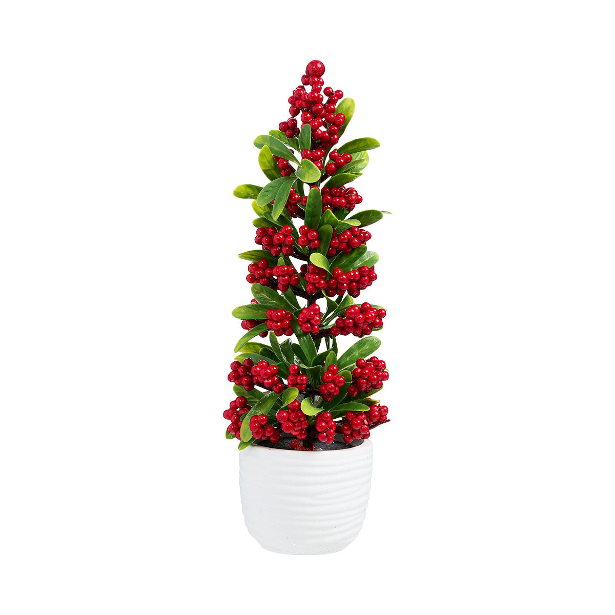 Christmas Potted Faux Berry Tree Red/White The Reject Shop
