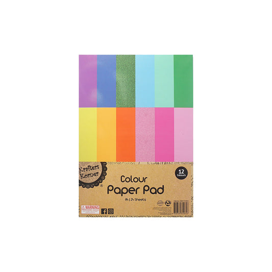 A4 Coloured Glitter Paper Pad