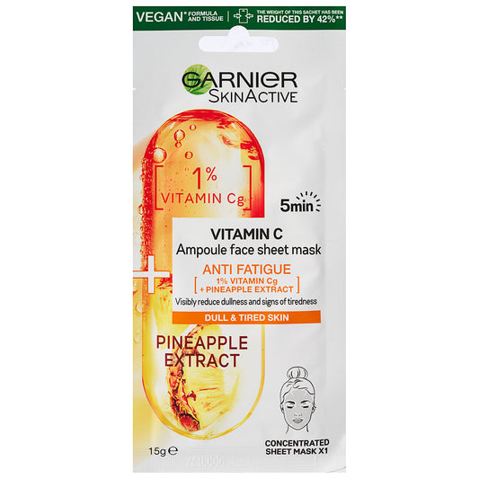 Garnier Skin Active Vitamin C Ampoule Face Mask Pineapple Extract 15g