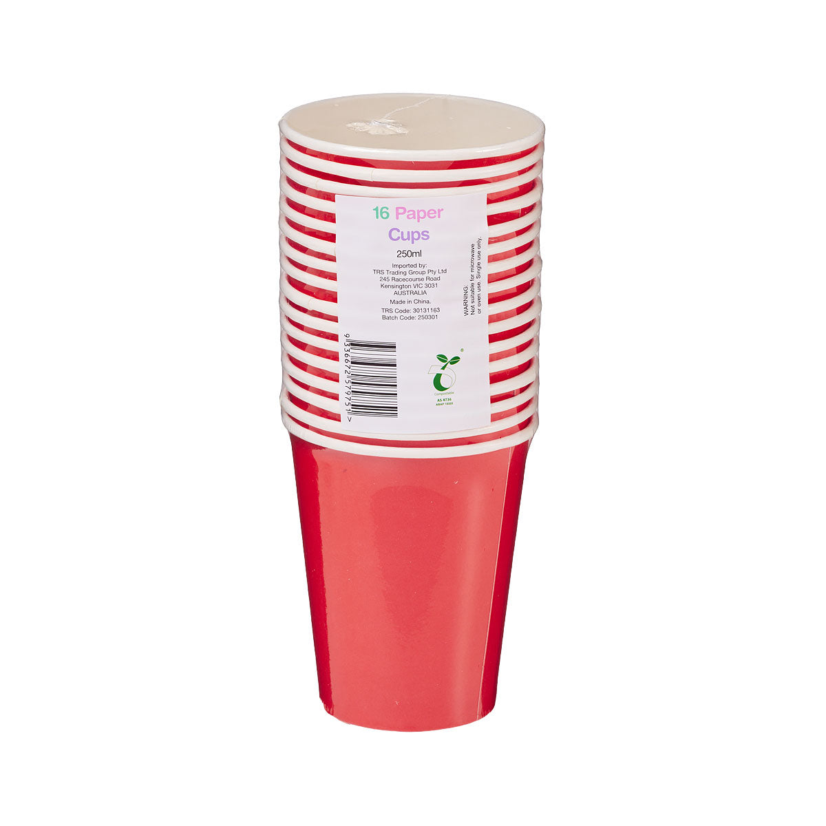 Cup Red 250mL 16pk