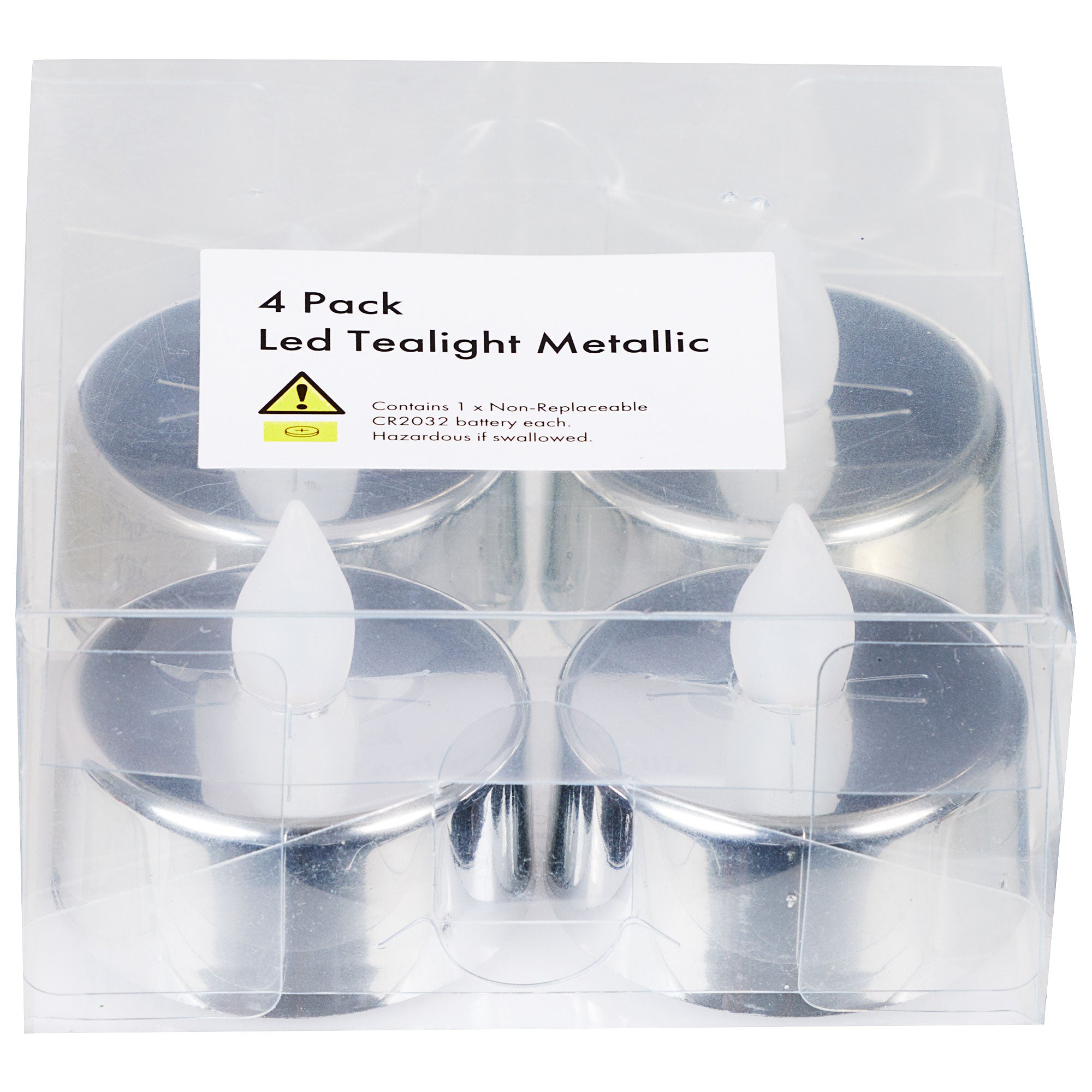 LED Tealight Metallic Silver/Gold 4pk The Reject Shop
