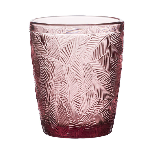 Palm Leaf Glass Tumbler Rose