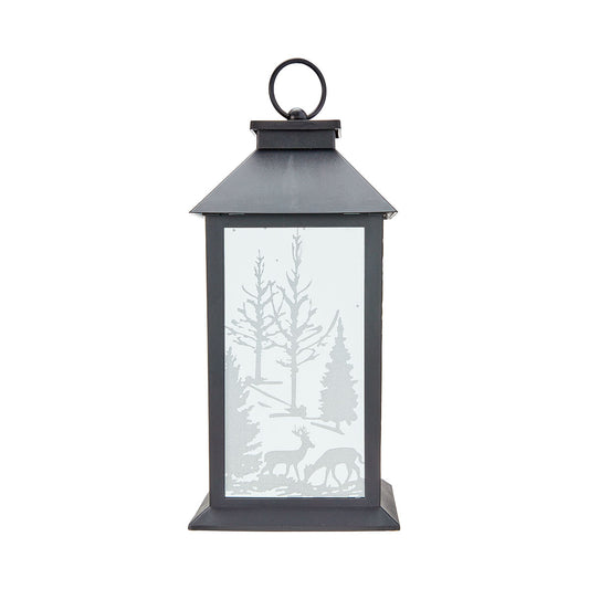 LED Silhouette Trees Lantern 32cm