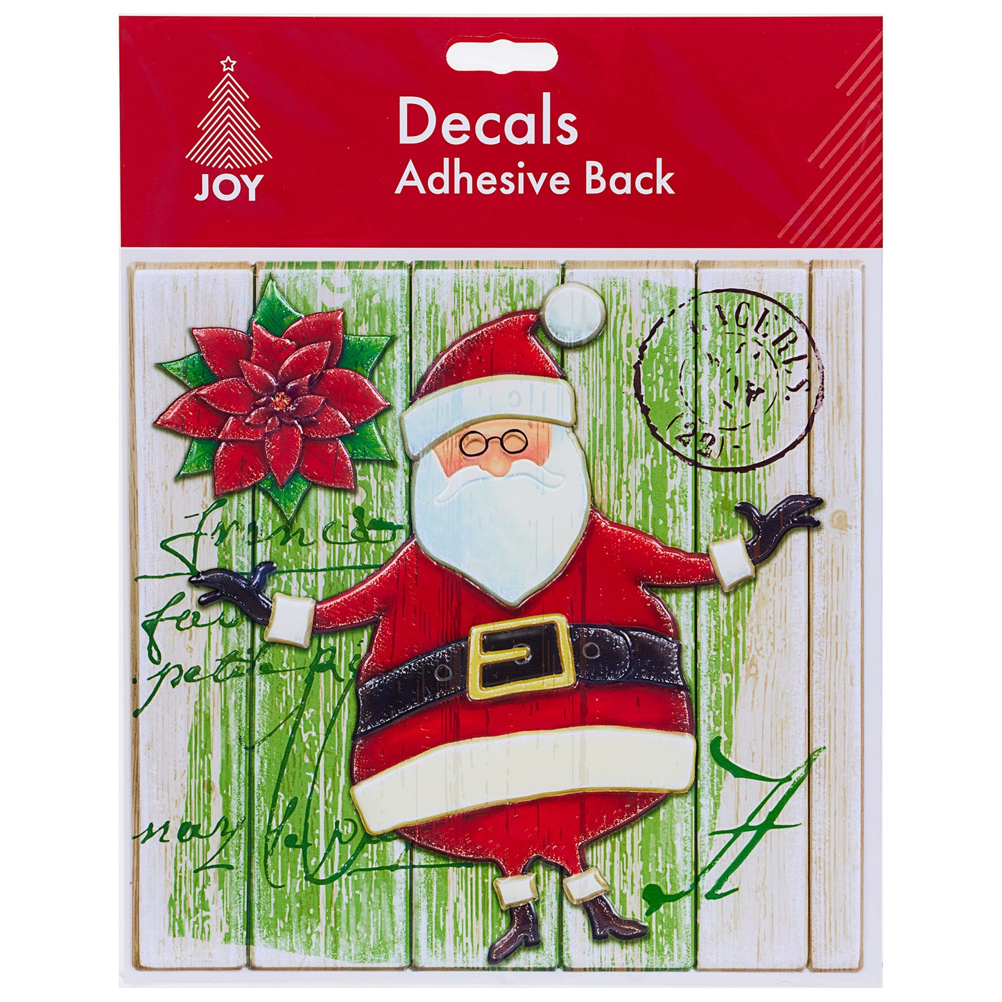 Christmas Pop Up Wall Sticker Wooden Look