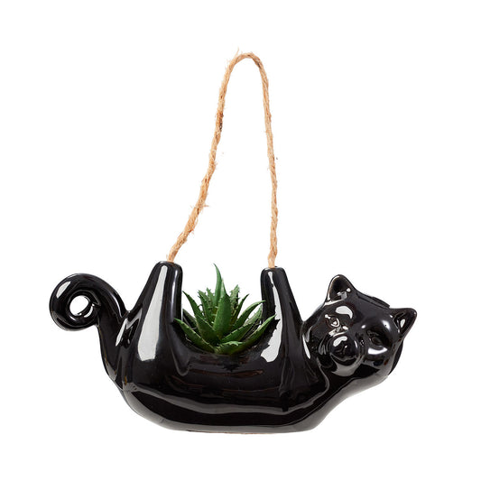 Hanging Novelty Panther Faux Succulent
