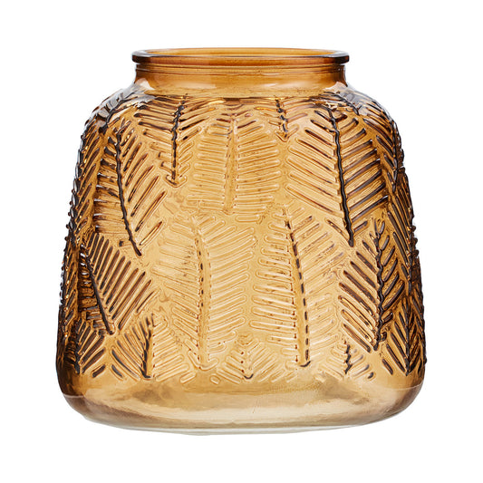 Leaf Imprint Coloured Glass Vase Small
