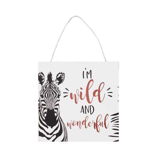 Wild Zebra/Paradise Hanging Plaque