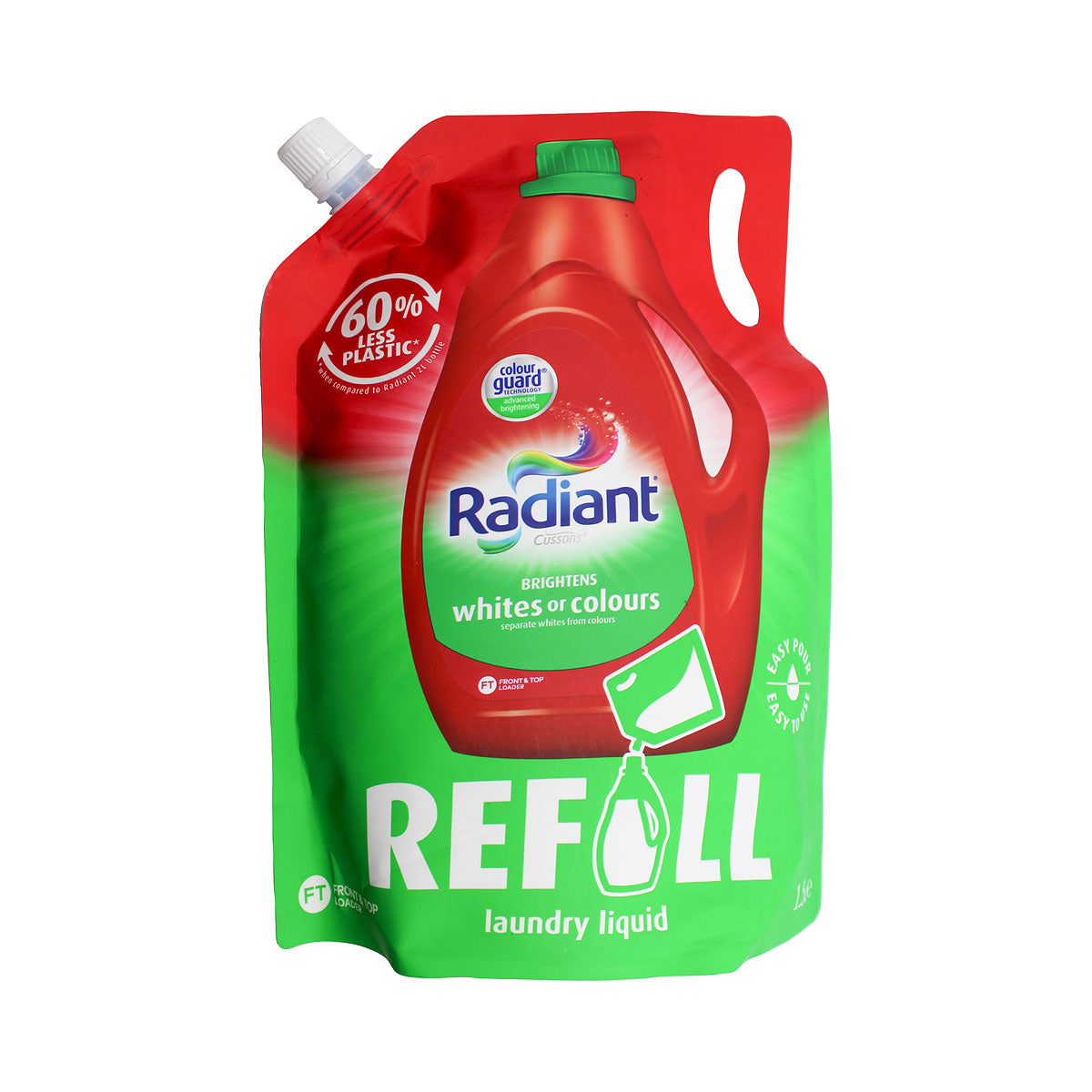 Radiant Laundry Liquid Whites & Colours Refill 1.5L The Reject Shop