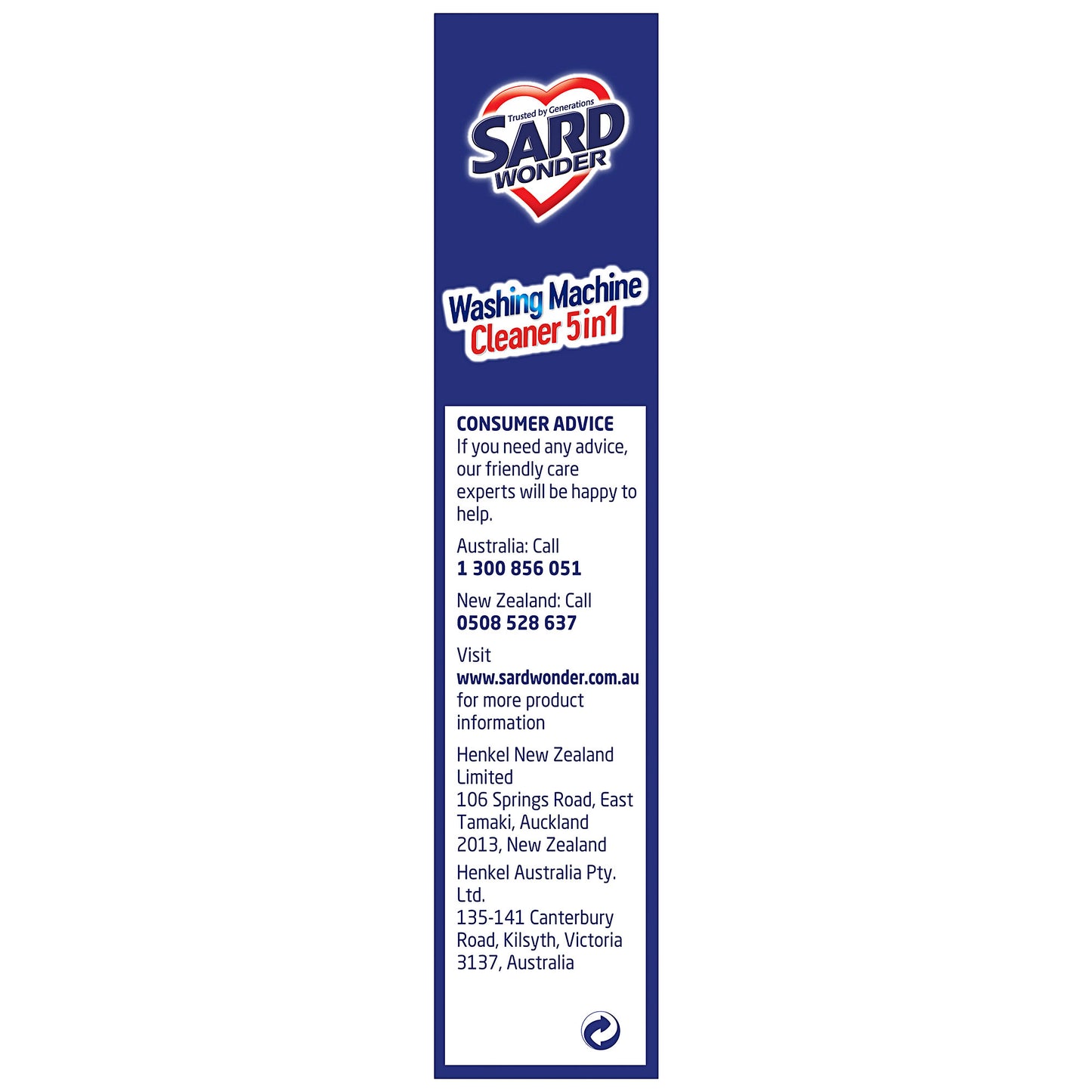 Sard 5-In-1 Antibacterial Washing Machine Cleaner 2pk