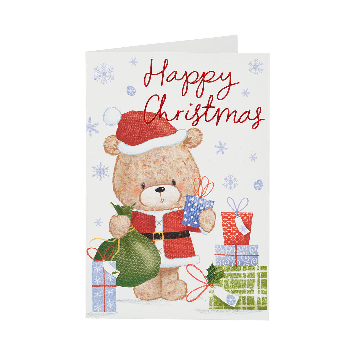 Happy Christmas Card Teddy Santa