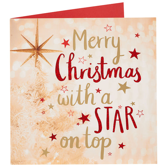 Merry Christmas Card Star On Top