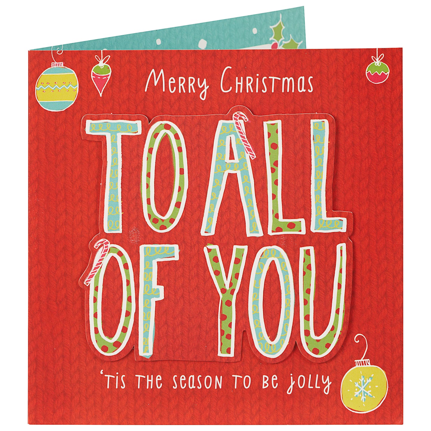 Christmas Card To All Of You Typogroghy On Red