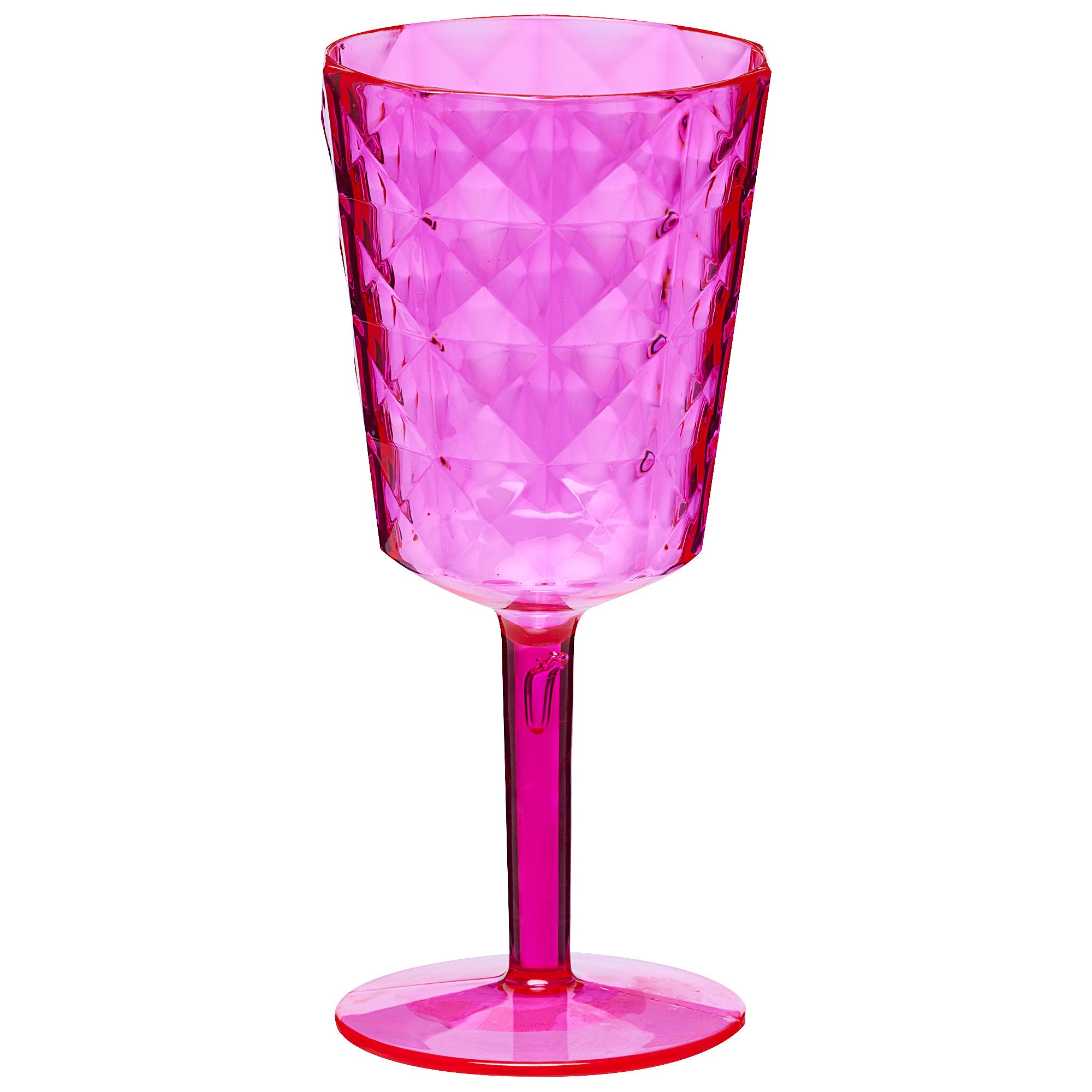 Diamond Acrylic Wine Glass 300ml Pink Blue The Reject Shop