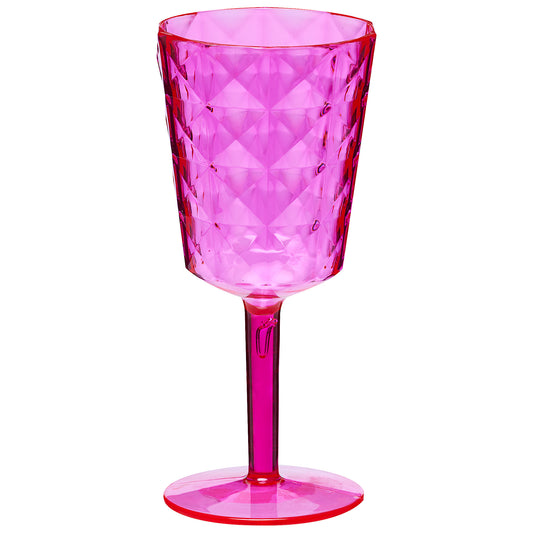Diamond Acrylic Wine Glass 300mL Pink/Blue