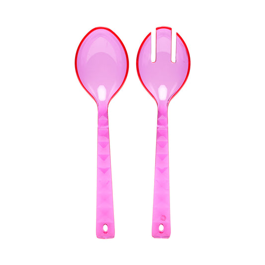 Diamond Acrylic Salad Servers Pink/Blue
