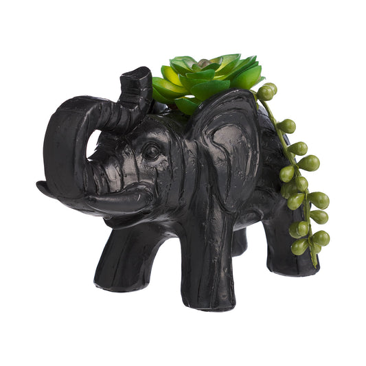 Novelty Elephant Faux Succulent Black