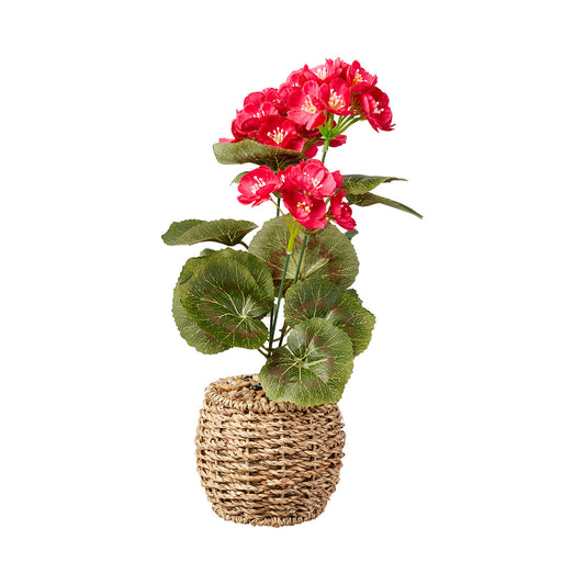 Faux Tropical Floral In Basket