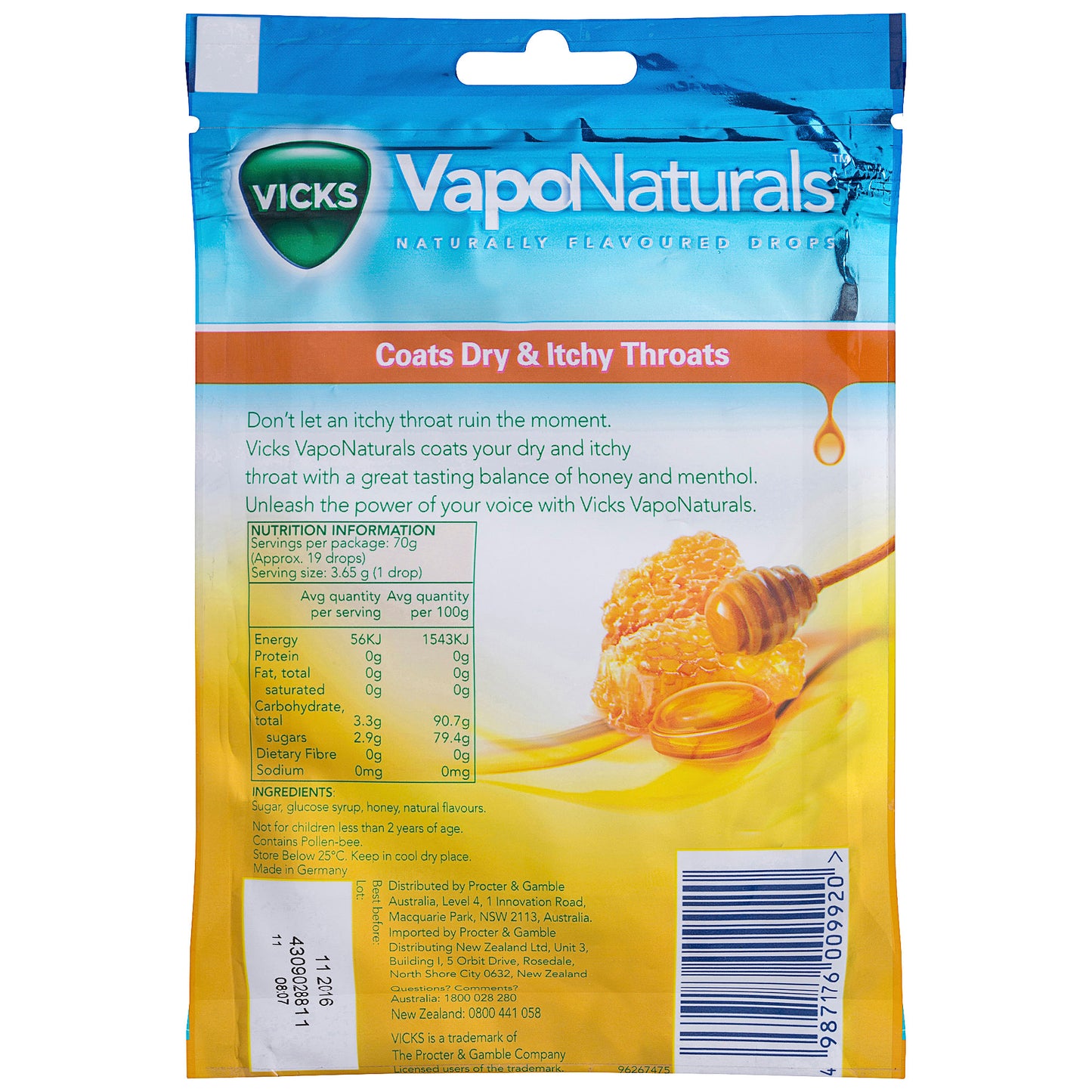 Vicks VapoNaturals Honey 19pk