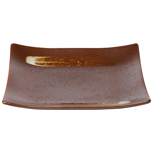Japandi Square Plate Brown 19.5cm