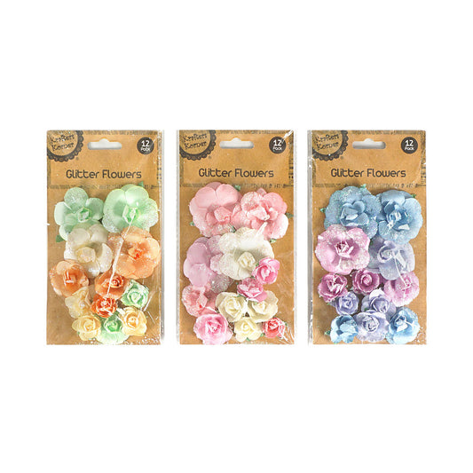 Glitter Flowers Stickers