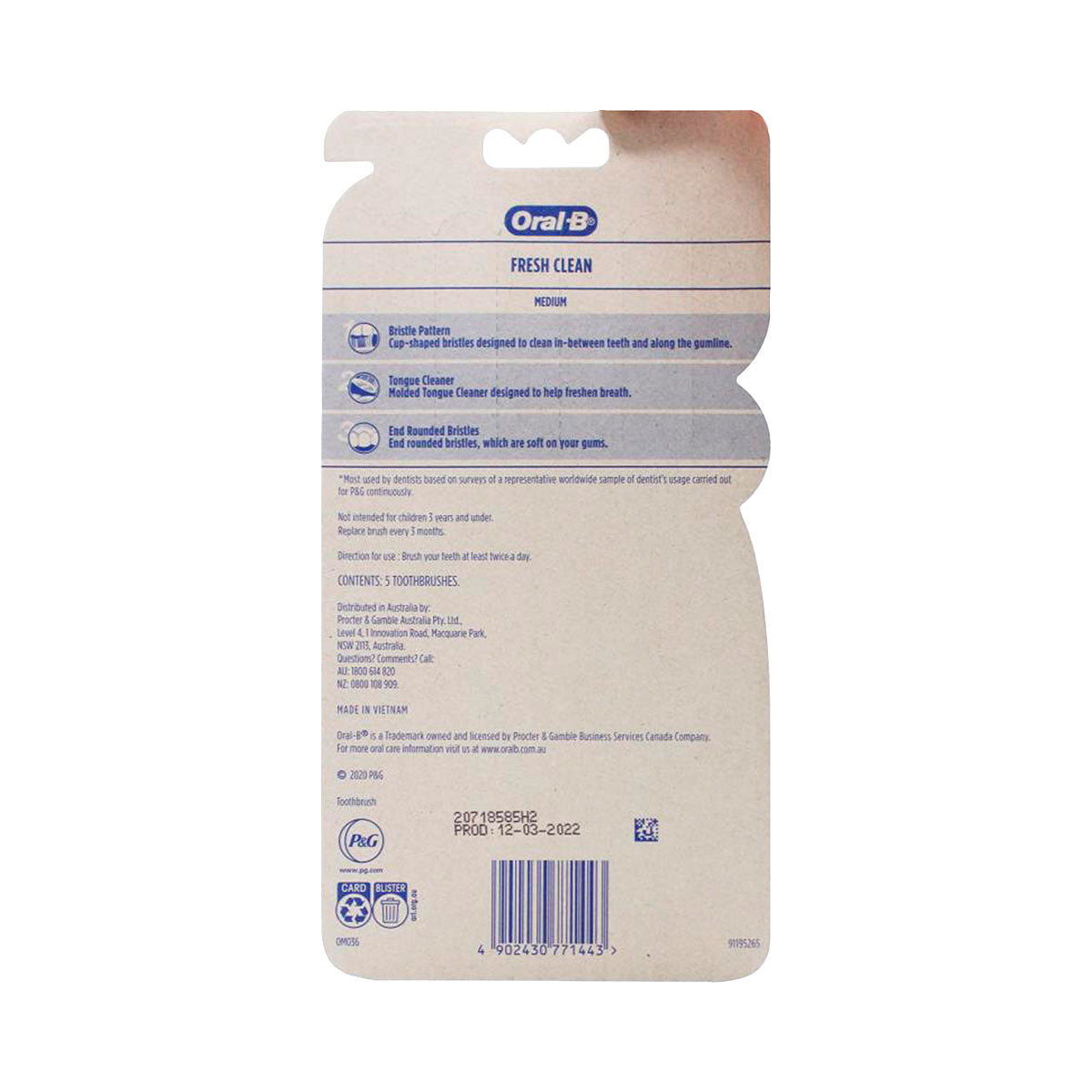 Oral B Toothbrush Fresh Clean Value 5pk