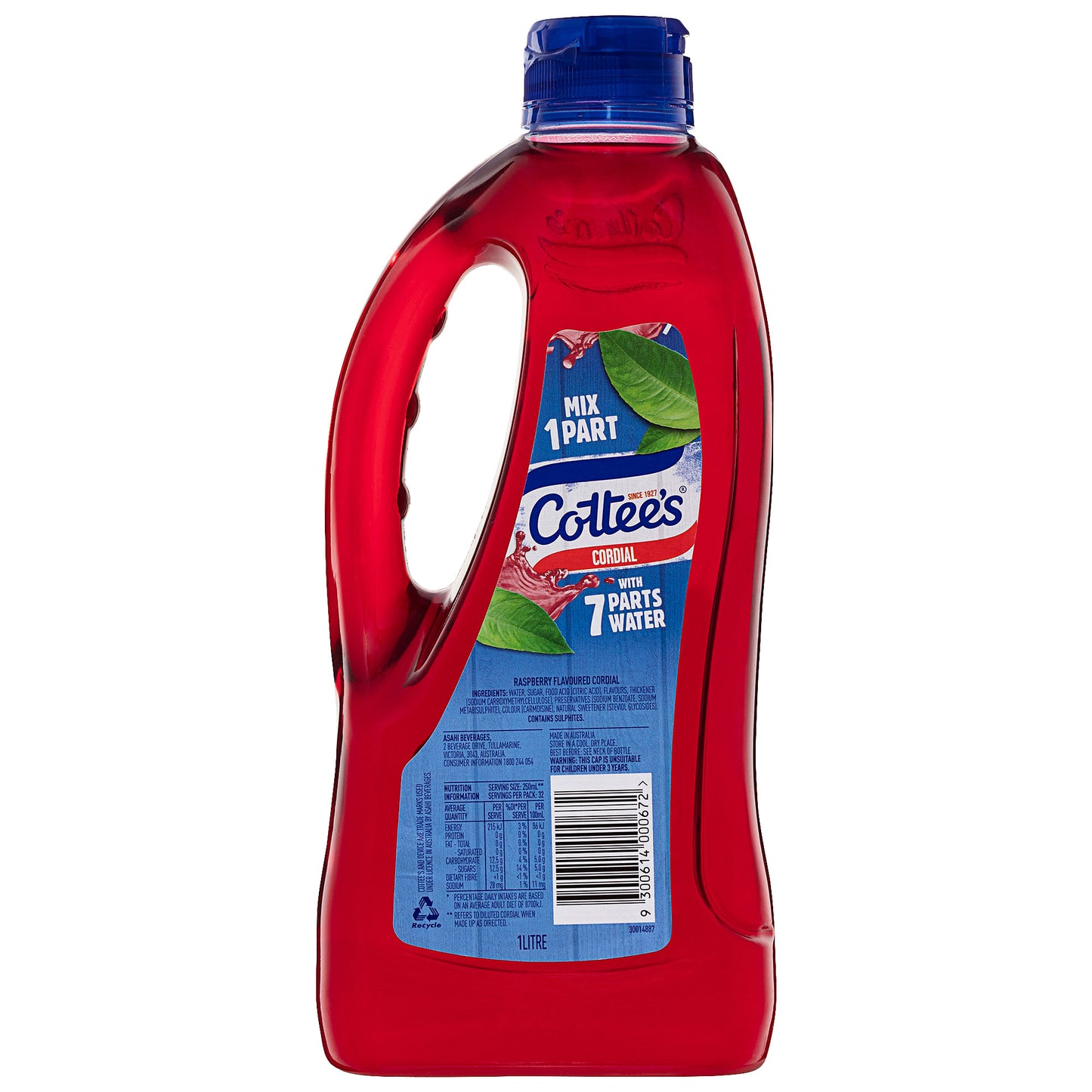 Cottees Natural Sweetener Raspberry 1L