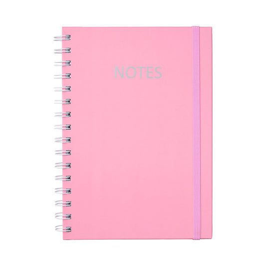 A5 Notebook Wirobound Pink 160pg