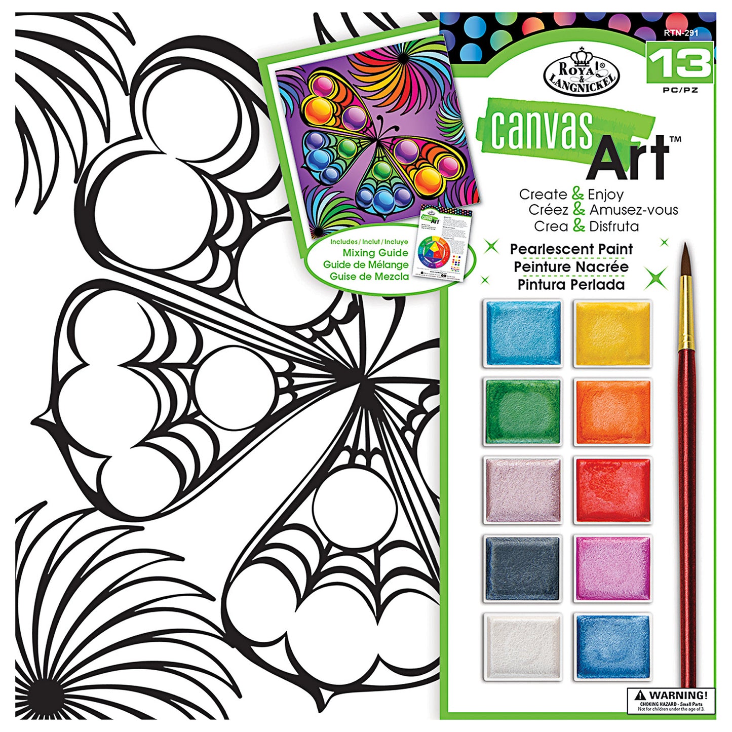 Canvas Art Pearlescent Paint Butterfly