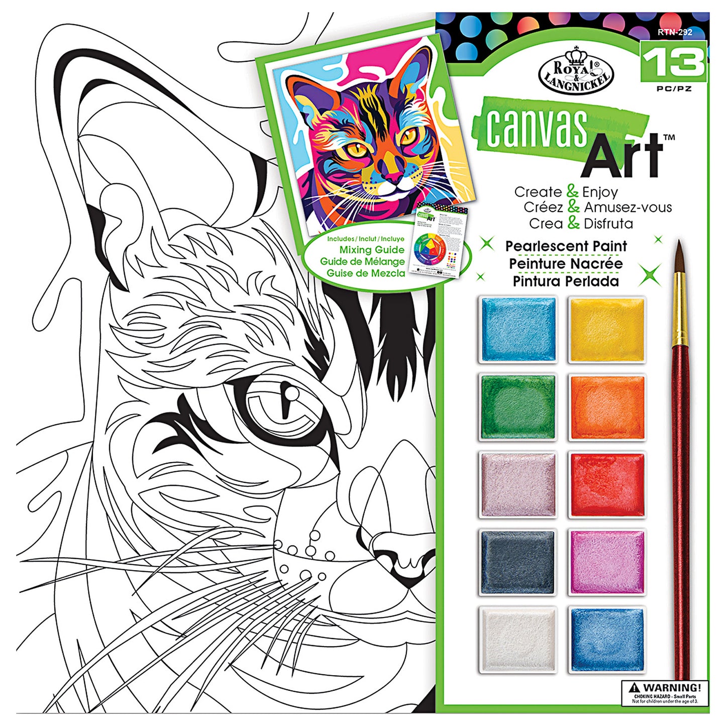 Canvas Art Pearlescent Paint Cat