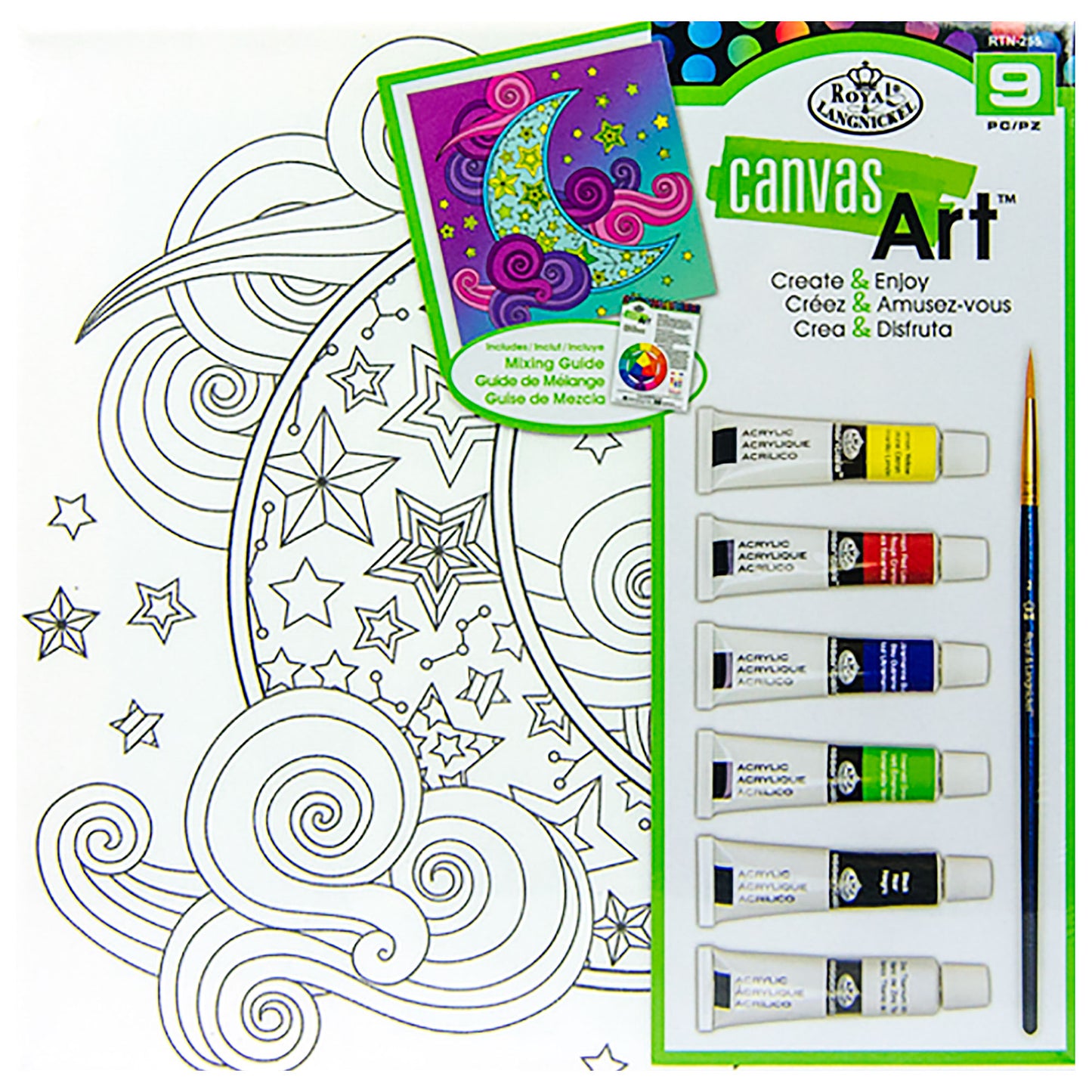 Canvas Art Paint Moon