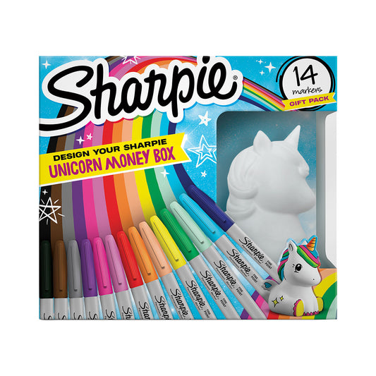 Sharpie Unicorn Money Box 14 Markers Pack