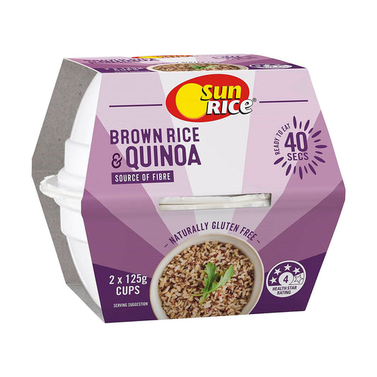 SunRice Brown Rice & Quinoa Cup 125g 2pk