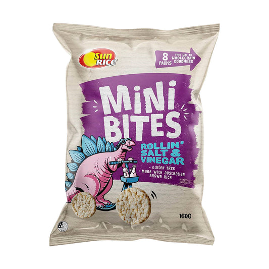 SunRice Mini Bites Salt & Vinegar 8pk 140g