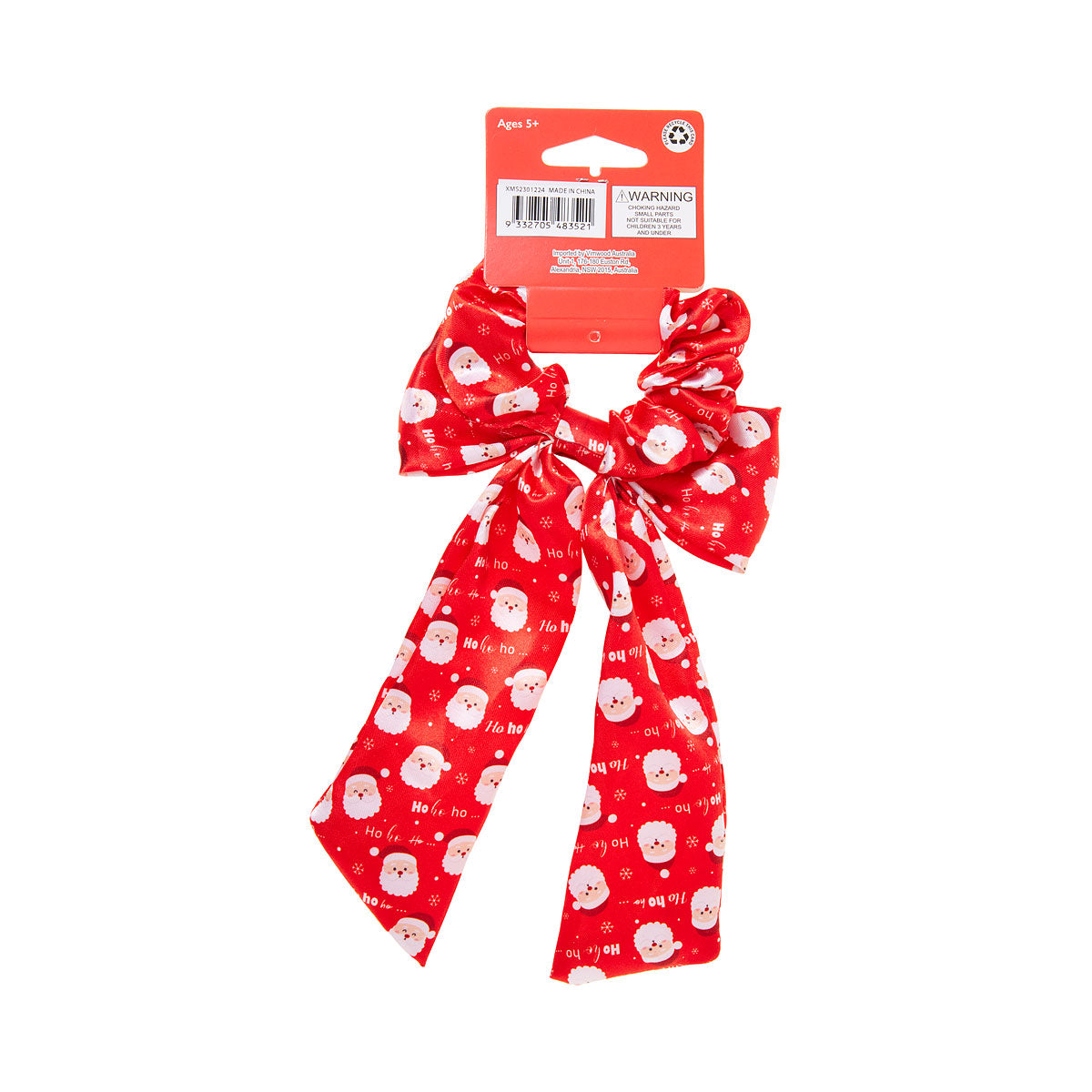 Christmas Santa Bow Scrunchie