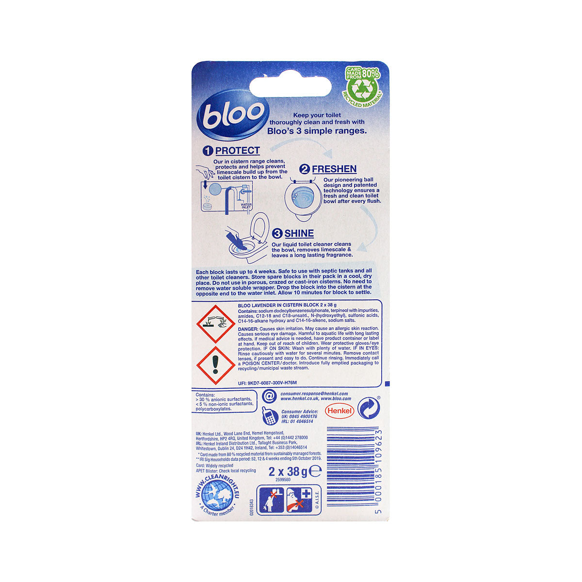 Bloo In-Cistern Block Lavender 38g Twin Pack