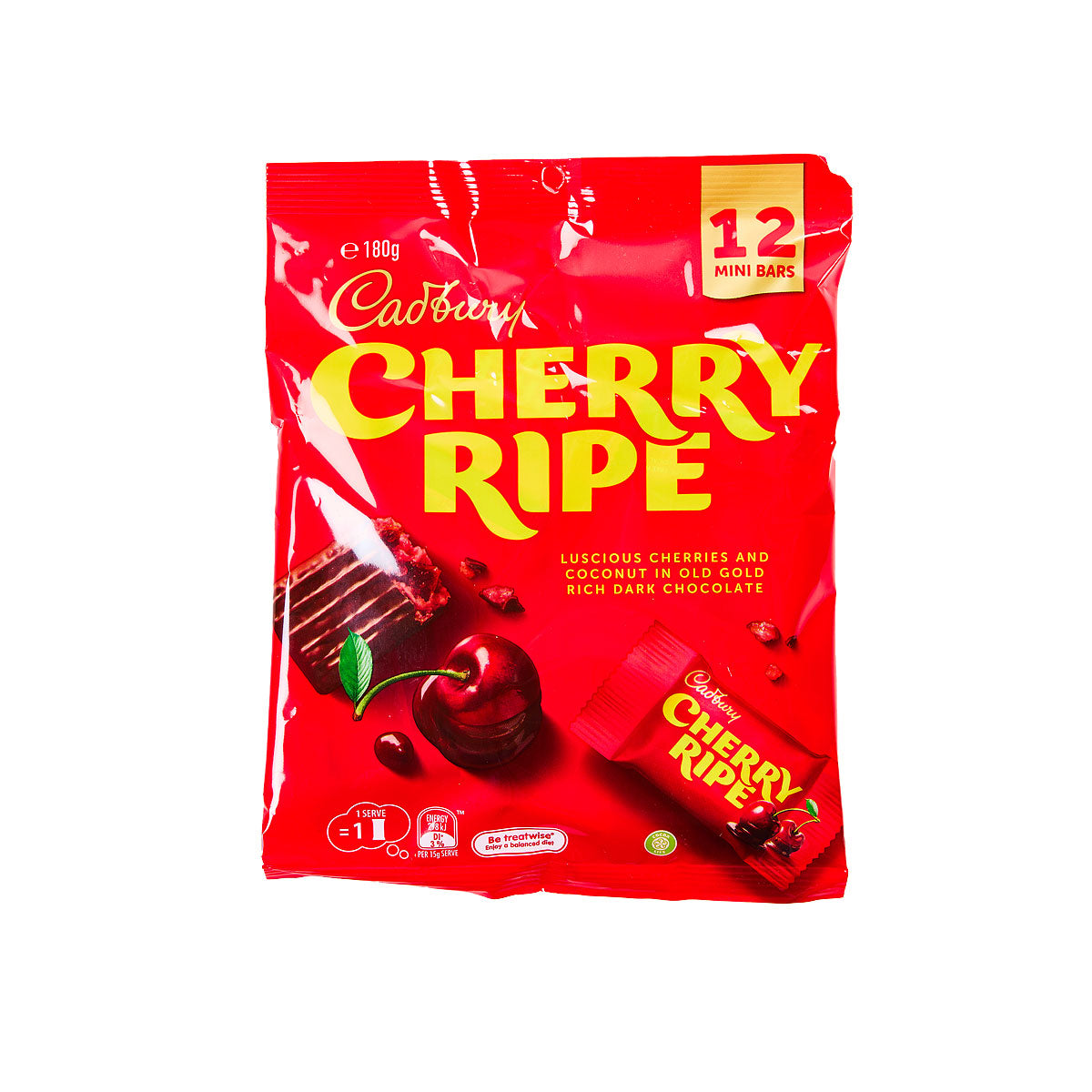 Cadbury Cherry Ripe Chocolate Sharepack 180g 12PK