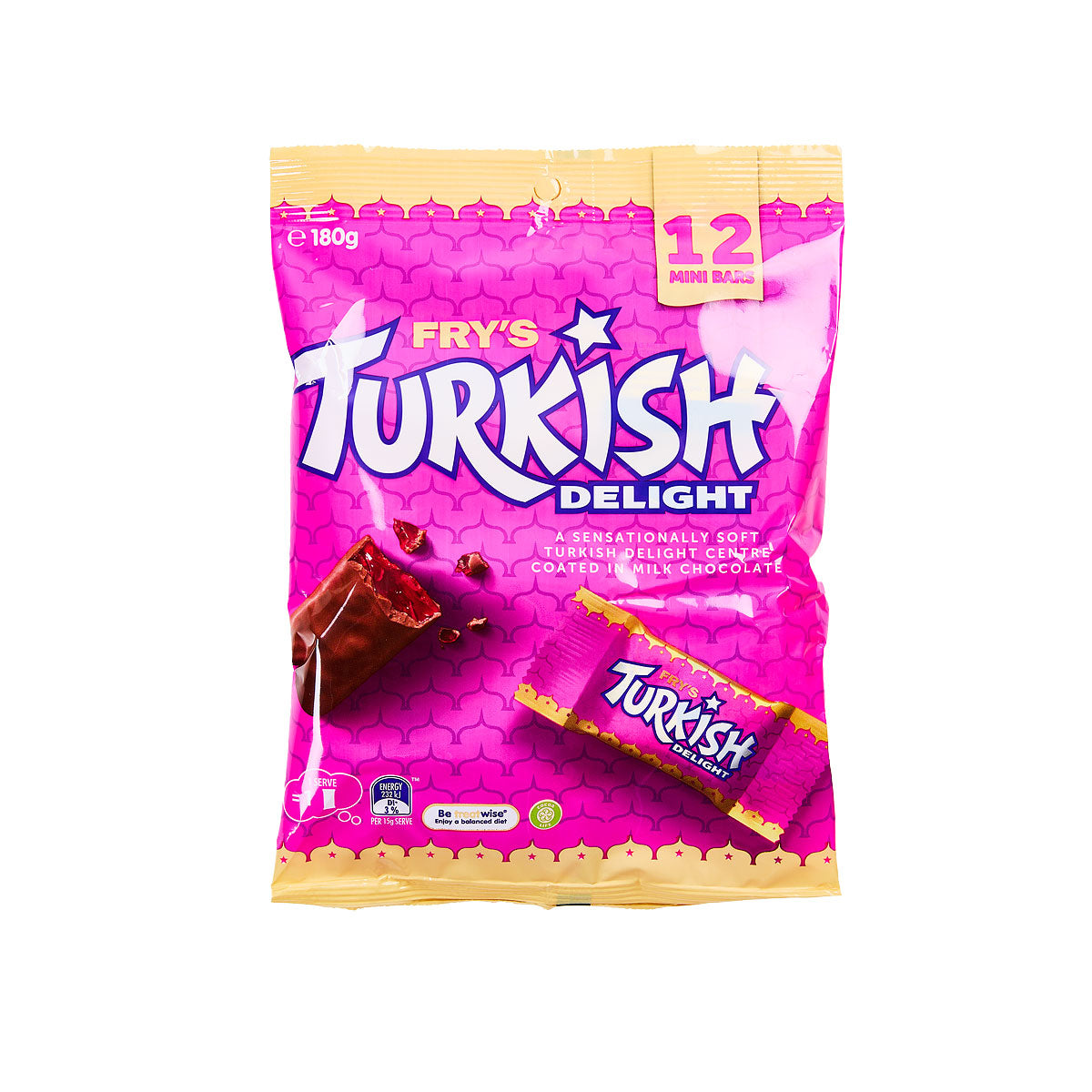 Cadbury Frys Turkish Delight Chocolate Sharebag 180g 12PK