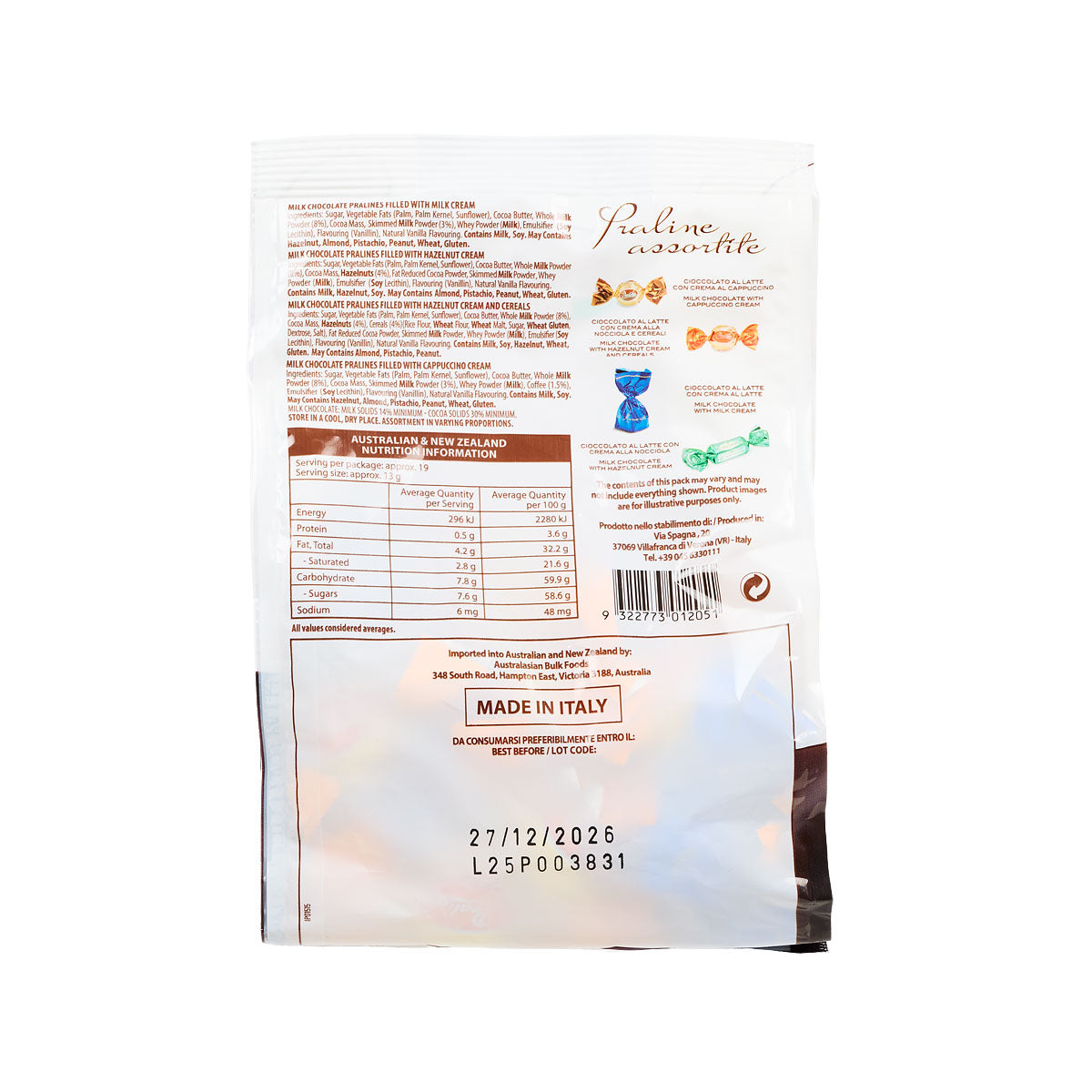 Chocotalia Assorted Praline Bag 250g