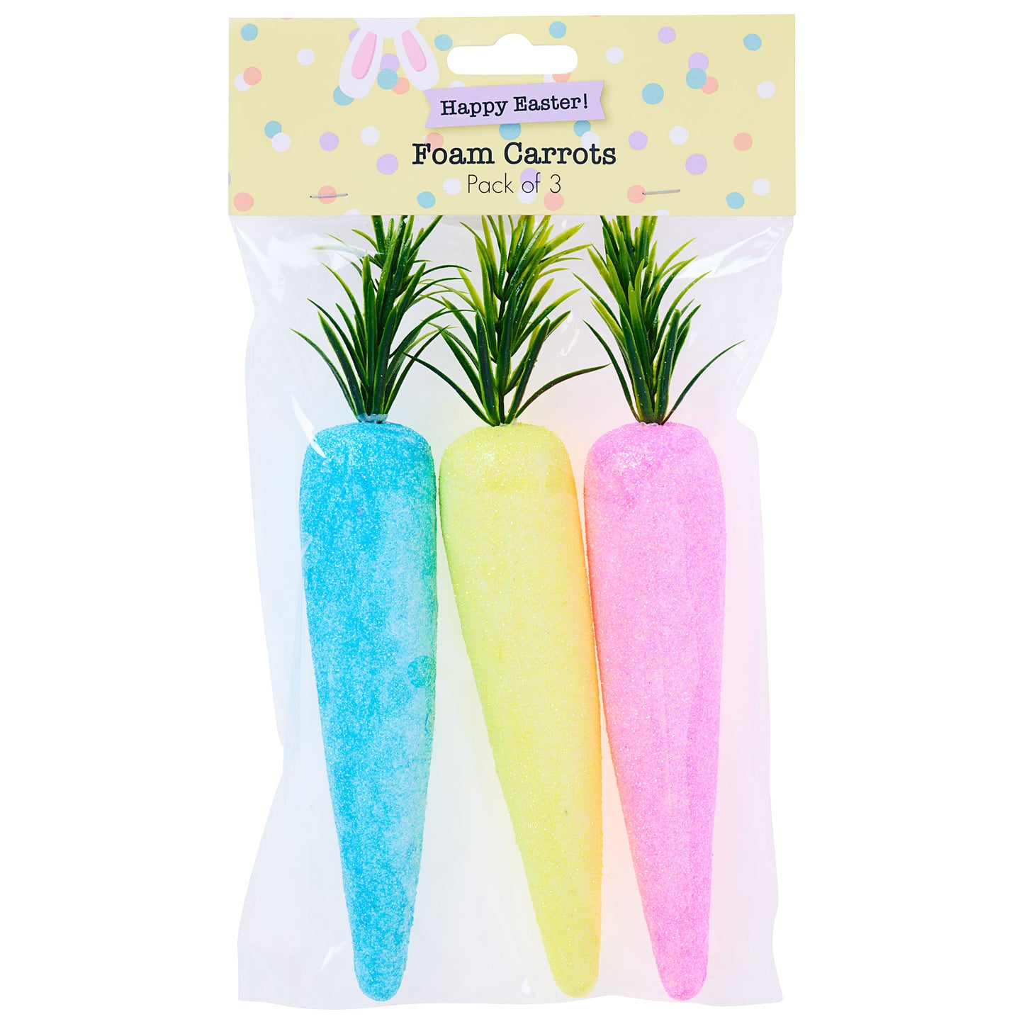 Easter Foam Carrot 3pk Assorted